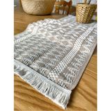 Organik Pamuk Dantel Runner Kilimli Desen 150X35 - 35 x 145 cm