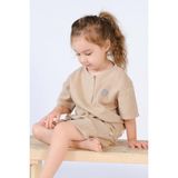 Organik Pamuk Müslin Bebek Bej Tişört - Koyu Bej - 9 - 12 Ay