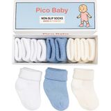 Organik Pamuk Unisex 5'li Kutulu Premium Yeni Doğan Bebek Çorabı - 0 - 6 Ay - Renkli