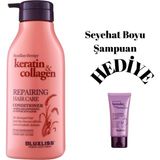 Organik & Vegan Besleyici Onarıcı Güçlendirici Keratin Kolojen Saç Bakım Kremi 500 ml - 1000,22 Yoğun İnci