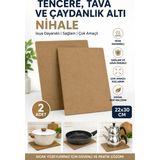 Organik Yolda 2 Adet Tencere Tava Çaydanlık Altı Nihale 22X30 cm Mdf Sıcak Altlığı Mutfak Tezgah Koruyucu
