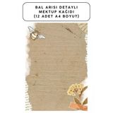 Organik Yolda Bal Arısı Detaylı Mektup Kağıdı (12 Adet A4 Boyut)