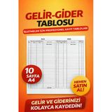 Organik Yolda Gelir Gider Tablosu A4 10 Sayfa 📊 İşletmeler İçin Muhasebe Kayıt Defteri Gelir Gider Takip Formu