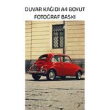 Organik Yolda Kırmızı Vosvos Duvar Kağıdı, Fotoğraf Baskı, A4 Boyut, 21,0 X 29,7 Cm