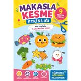 Organik Yolda Makasla Kesme Etkinlikleri Seti 9 Sayfa A4 | Okul Öncesi Montessori Kesme Çalışmaları | Ince Motor Becerileri ve El-Göz Koordinasyonu Geliştirme