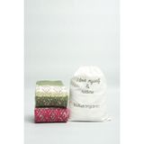 Organik Yün 2'li Kışlık Kilim Desenli Kalın Soket Çorap Pembe-Fuşya / Yeşil-Olive - Çok Renkli - 43 - 46