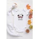 Organik%100 Pamuk Uzun Kollu Beyaz Dreams Teddy Bear Bebek Body Bebek Badi Çıtçıtlı Zıbın, 3 Ay