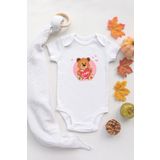 Organik%100 Pamuk Uzun Kollu Beyaz Love 2 Teddy Bear Bebek Body Bebek Badi Çıtçıtlı Zıbın, 6 Ay