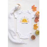 Organik%100 Pamuk Uzun Kollu Beyaz Love To Smile Bebek Body Bebek Badi Çıtçıtlı Zıbın, 6 Ay