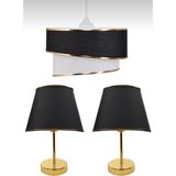 Organix Home Avize & abajur 3’lü Set Hasır Gold Tasarım ( Renk çeşitleri) - 0-Siyah