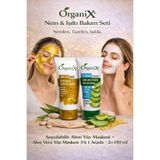 Organix Nem & Işıltı Bakım Seti | Soyulabilir Altın Yüz Maskesi + Aloe Vera Yüz Maskesi 3’ü 1 Arada 2×150ml