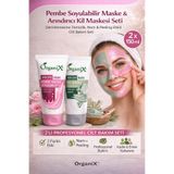Organix Pembe Soyulabilir Yüz Maskesi & Arındırıcı Kil Maskesi – Peeling Etkili Cilt Bakım Seti (2x 150ml)