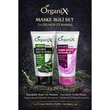 Organix Soyulabilir Yüz Maske Seti - Pembe-Siyah Yoğun Nem, Siyah Nokta Gözenek Temizliği (2x150ml)
