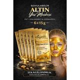 Organix Tek Kullanımlık Altın Maske - Cilt Yenileyici Soyulabilir Yüz Maskesi (6x15gr)