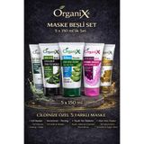Organix Ultimate Skin Ritual 5’li Yüz Bakım Maske Seti | Siyah, Pembe, Altın, Aloe Vera, Kil (5X150ML)