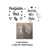 Organizasyon Pazarı 1 Adet Kişiye Özel Sticker 1 Adet 20 inç Bobo Balon | Araba Motor Bisiklet Notebook Telefon Sticker Yapışkan