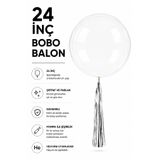 Organizasyon Pazarı 24 İnç Şeffaf BOBO Balon – Orta Boy Dayanıklı Parti ve Doğum Günü Süsleme Balonu 60 CM