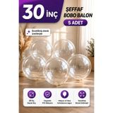 Organizasyon Pazarı 30 İnç Şeffaf BOBO Balon 5 Adet – Şeffaf Parti Balonu Doğum Günü, Organizasyon, Süsleme Balonu