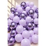 Organizasyon Pazarı 5 Krom Mor & 5 Makaron Lila Balon Seti 10’lu | Doğum Günü, Baby Shower, Parti Süsleme Balonları