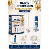 Organizasyon Pazarı 5 li Parti Tamamlama Seti Organizasyon Paketi Balon Standı | Balon Bandı Şeridi | Pompa | Kar Spreyi