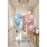 Organizasyon Pazarı Baby Shower Cinsiyet Partisi | Pembe Mavi Konfeti Balon Seti Kalp Folyo | Helyum Uyumlu Parti Buketi