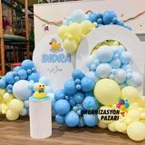 Organizasyon Pazarı Balon Seti Açık Mavi-Makaron Mavi-Makaron Sarı 60 Lı Balon Zinciri Seti
