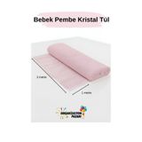 Organizasyon Pazarı Bebek Pembe Kristal Tül Kumaş 1 Metre x 3 Metre Dekoratif Tül Fon Masa Arka Plan Süsleme Tül Parti