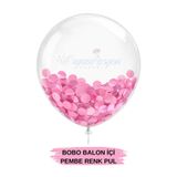 Organizasyon Pazarı Pembe Bobo Balon Pulu | Şeffaf Balon Pulu | Balon İçi Pul | Cinsiyet Belirleme Balon Pulu