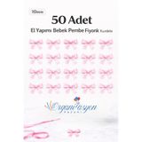 Organizasyon Pazarı Pembe Premium Fiyonk Saten Kurdele 10mm 50 Adet Balon Süs Hediyelik Süs Pasta Süs Bohça Çeyiz