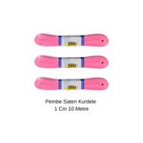 Organizasyon Pazarı Pembe Saten Kurdele 1cm 10 metre Balon Süs Hediyelik Süs Pasta Süs Bohça Çeyiz