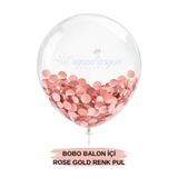 Organizasyon Pazarı Rose Gold Bobo Balon Pulu | Şeffaf Balon Pulu | Balon İçi Pul | Cinsiyet Belirleme Balon Pulu