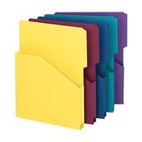Organize Yukarı Genişleyen Slash Ceket, 2/5 Kesim Tab, 1 "genişletme, Mektup Boyutu, Çeşitli Renkler, Paket Başına 5 (75445) - 0-Koyu Mavi - Option-1