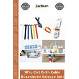 #Organizer Naylon Siyah Çok Amaçlı Organizer Şık 10'lu Cırt Cırtlı Kablo Düzenleyici Kelepçe Seti -