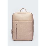 Organizer Premium Deri Sırt Laptop Çantası Unisex Crazy Bej