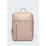 Organizer Premium Deri Sırt Laptop Çantası Unisex Crazy Bej