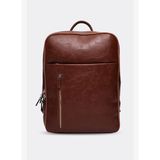 Organizer Premium Deri Sırt Laptop Çantası Unisex Taba Nova