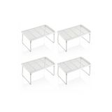 ORGANİZERS 4 Adet Dolap içi Raf Düzenleyici organizer Çay Bardak Fincan Banyo metal ayaklı raf