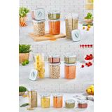 Organizers Tam Vakumlu Kilitli Sızdırmaz Şeffaf Saklama Kabı 5'li Set 2*500ml-2*1100ml-1700ml