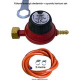 Orgaz Ayarlı kademeli sanayi tipi yüksek basınçlı regülatör uzun 12kg 45kg vanalı tüp dedantör hortum set