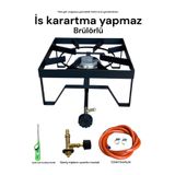 Orgaz Is Karartma Yapmaz Brülörlü Sanayi Tipi Canavar Volkan Ev Yer Ocağı Geniş Tüplere Uyumlu Set Ocak