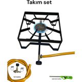 Orgaz Piknik Tüpü Yer Ocak Dar Tüpler Uyumlu Hortum Başlık Set Canavar Ocak 30X30 - Siyah