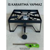 Orgaz Sanayi Tipi Yer Ocak Kare Canavar Aşçı Ocak Küçük Piknik Tüpe 12kg Büyük tüplere uyumlu ocak - Kahverengi