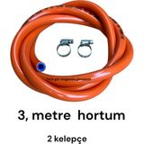 Orgaz Tüp gaz hortumu 3 metre 2 kelepçe tse lpg hortum aygaz ocaklar sanayi tip ocaklara uygun 10mm