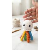 Örgü Amigurumi Denizanası Anahtarlık - Rengarenk Sevimli Çanta Süsü Ve Hediyelik