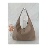 Örgü Deri Omuz Çantası Hobo Çanta – Omuz Askılı, Yumuşak Deri, Günlük & Şık Spacious Shoulder Bag Bej Standart