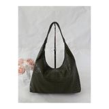 Örgü Deri Omuz Çantası Hobo Çanta – Omuz Askılı, Yumuşak Deri, Günlük & Şık Spacious Shoulder Bag Haki Standart