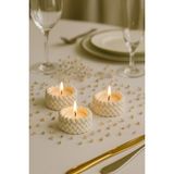 Örgü Desenli 3'lü El Yapımı Mumluk Seti – Tealight Uyumlu Modern & Doğal Dekoratif Aksesuar - Çok Renkli