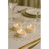 Örgü Desenli 3’lü El Yapımı Mumluk Seti – Tealight Uyumlu Modern & Doğal Dekoratif Aksesuar + Tealight Mum Hediyeli