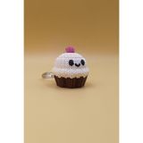 Örgü Desenli Cupcake Anahtarlık (Plastik)