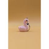 Örgü Desenli Flamingo Anahtarlık (Plastik)